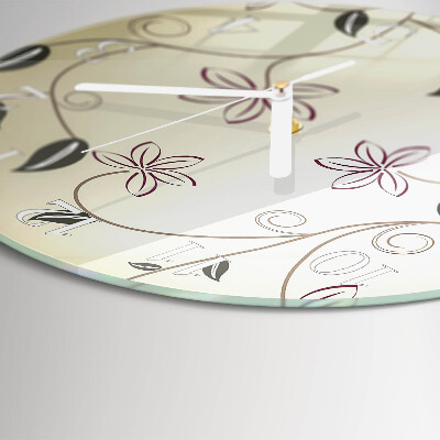 Glas wanduhr Blumenkunst