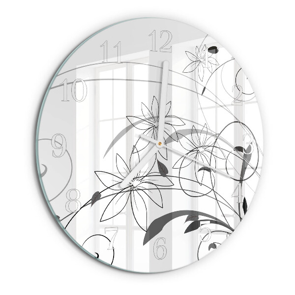 Glas wanduhr Blumenkunst