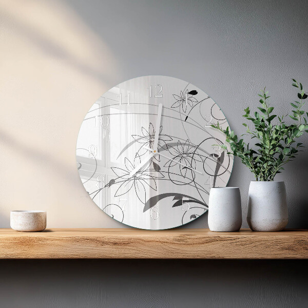 Glas wanduhr Blumenkunst