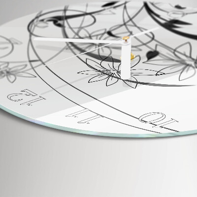 Glas wanduhr Blumenkunst
