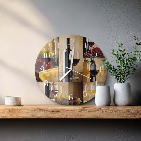Glas wanduhr Flasche Wein