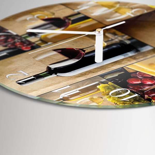 Glas wanduhr Flasche Wein