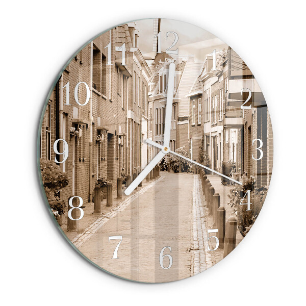 Glas wanduhr Sepia Avenue