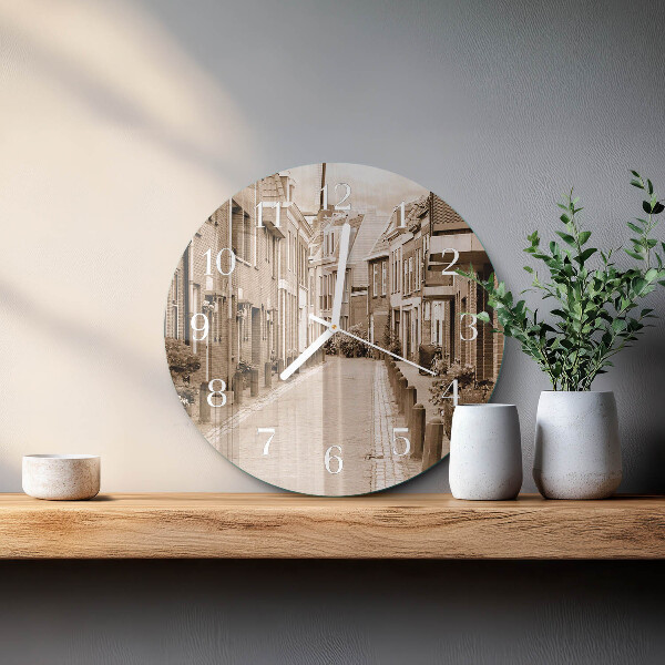 Glas wanduhr Sepia Avenue