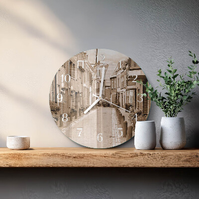 Glas wanduhr Sepia Avenue