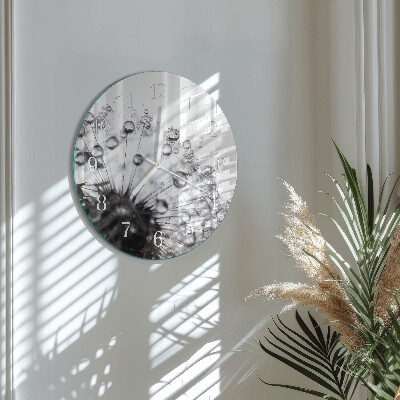 Glas wanduhr Löwenzahn