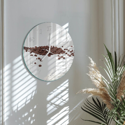 Glas wanduhr Kaffeebohnen
