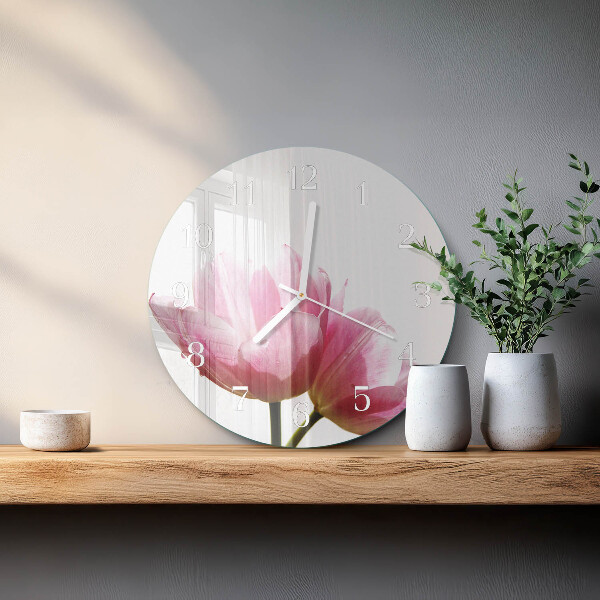 Glas wanduhr Tulpen