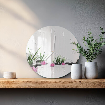 Glas wanduhr Lotosblume