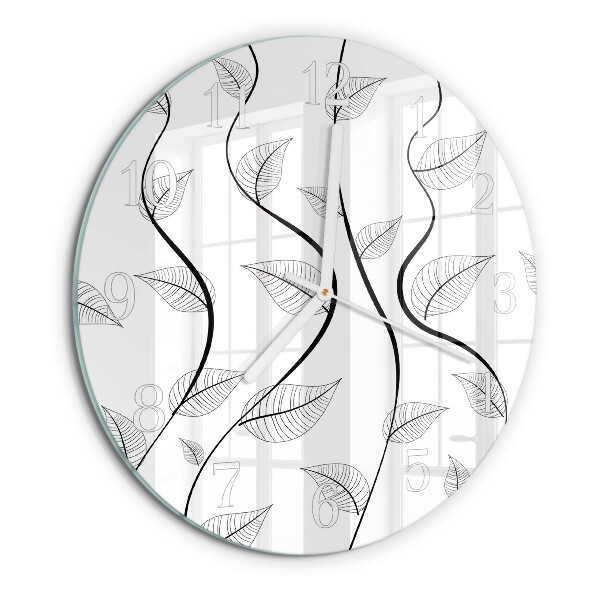 Glas wanduhr Die Kunst der Blätter