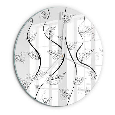 Glas wanduhr Die Kunst der Blätter