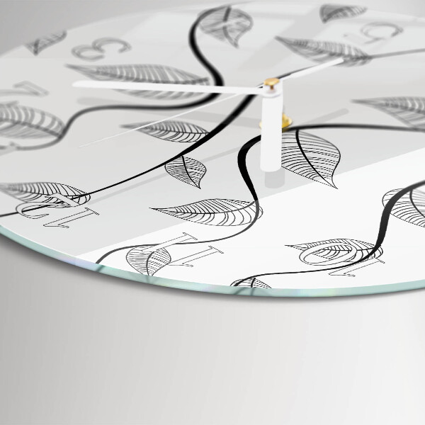Glas wanduhr Die Kunst der Blätter