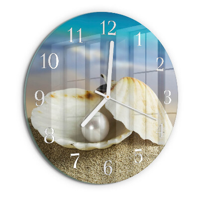 Glas wanduhr Muschelperle
