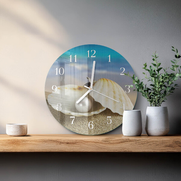 Glas wanduhr Muschelperle