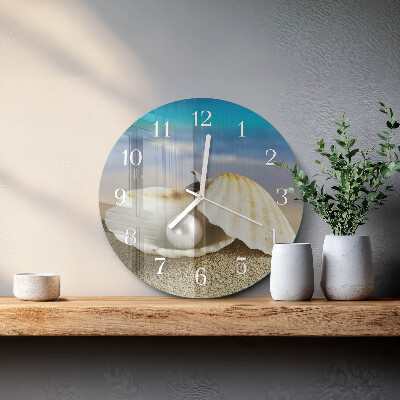 Glas wanduhr Muschelperle