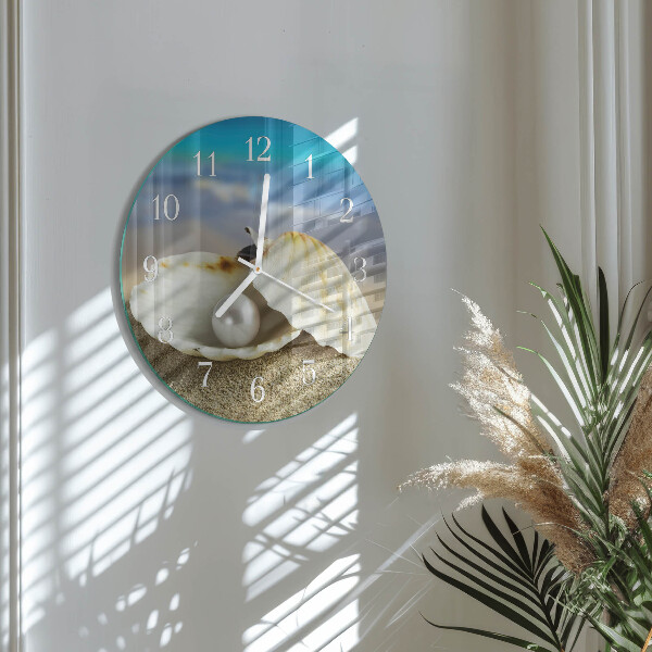 Glas wanduhr Muschelperle