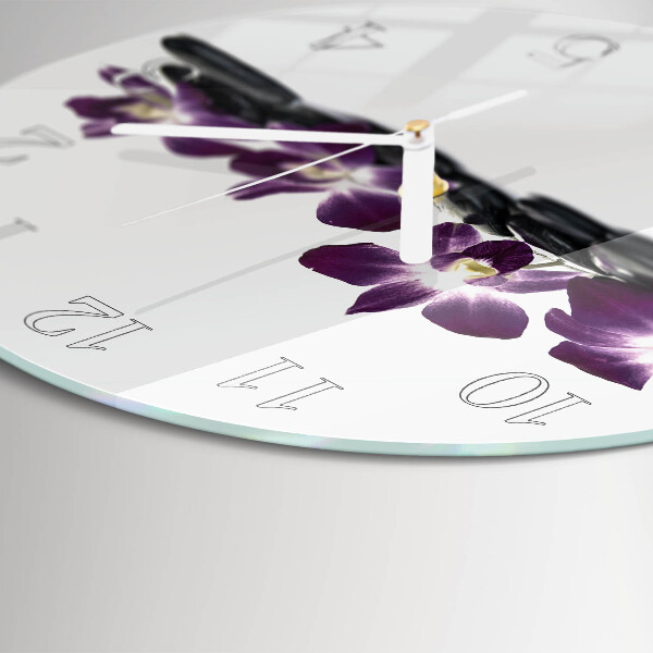 Glas wanduhr Orchidee