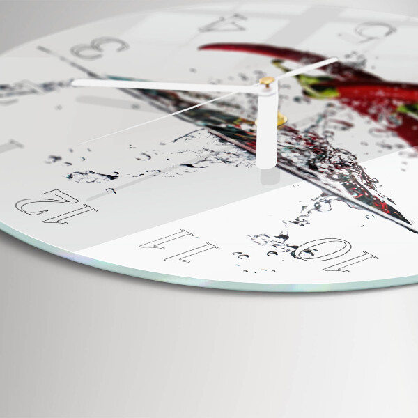 Glas wanduhr Chilischoten