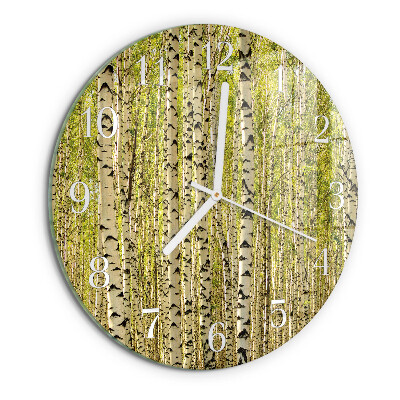 Glas wanduhr Birkenwald