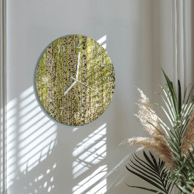 Glas wanduhr Birkenwald