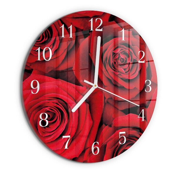 Glas wanduhr Rosen