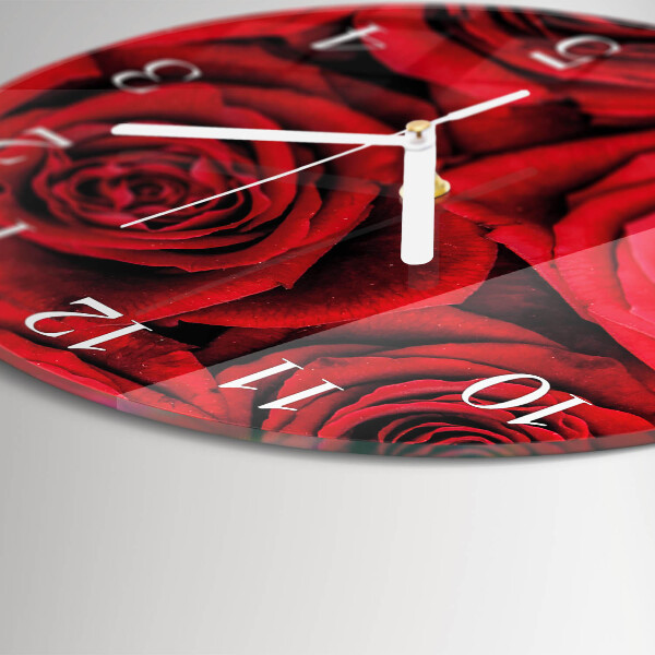 Glas wanduhr Rosen