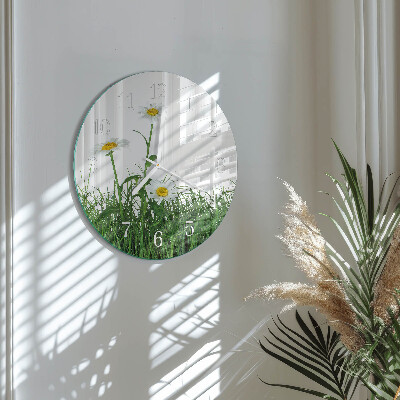 Glas wanduhr Gänseblümchen