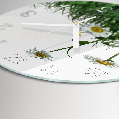 Glas wanduhr Gänseblümchen