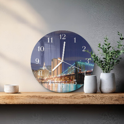 Glas wanduhr Horizontale Brücke