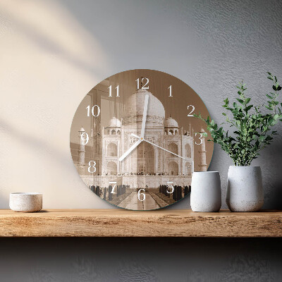 Glas wanduhr Taj Mahal Sepia