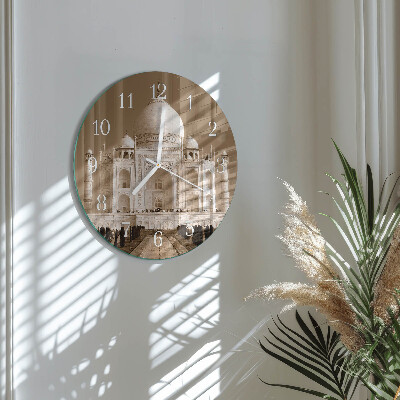 Glas wanduhr Taj Mahal Sepia