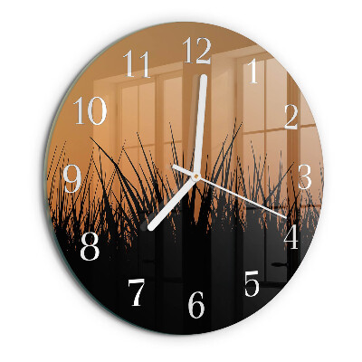 Glas wanduhr Gras