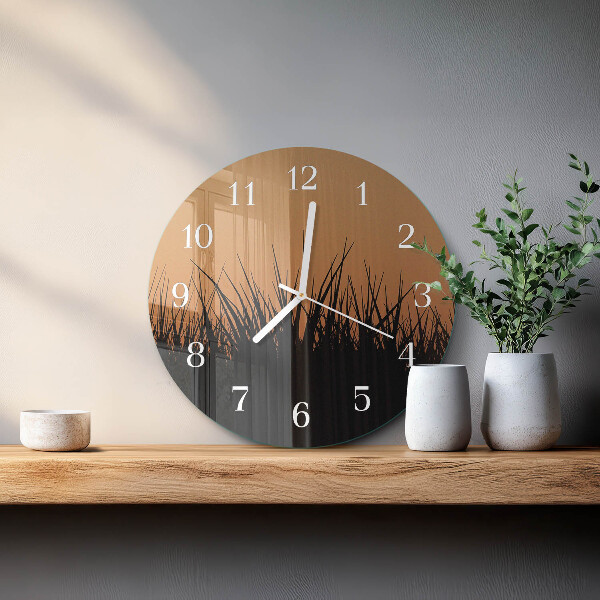 Glas wanduhr Gras