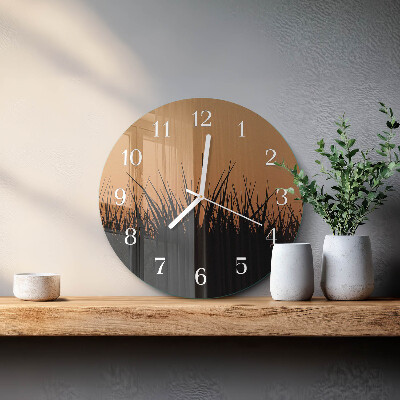 Glas wanduhr Gras