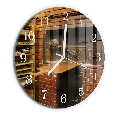 Glas wanduhr Brotbackofen