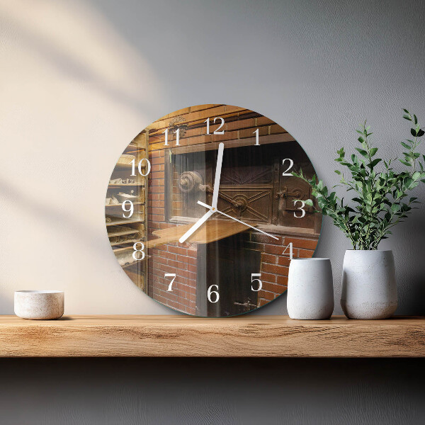 Glas wanduhr Brotbackofen