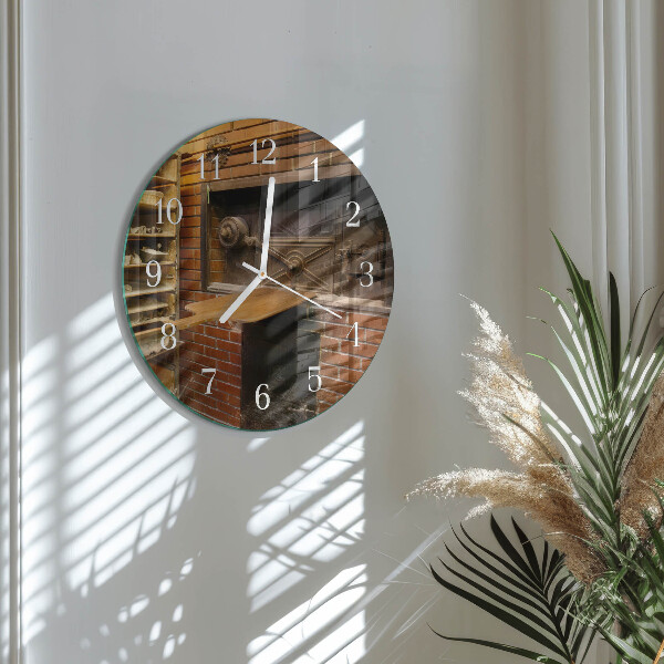 Glas wanduhr Brotbackofen