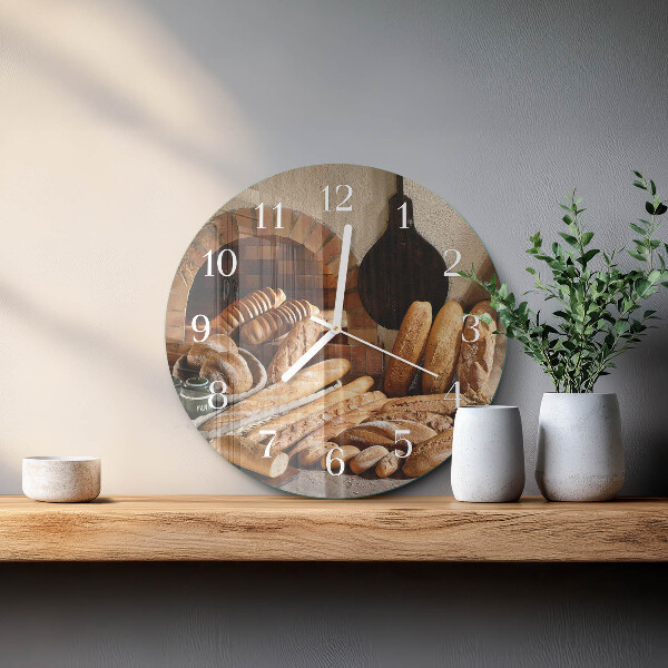 Glas wanduhr Brot