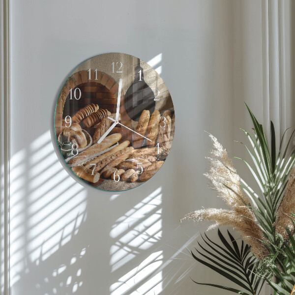 Glas wanduhr Brot
