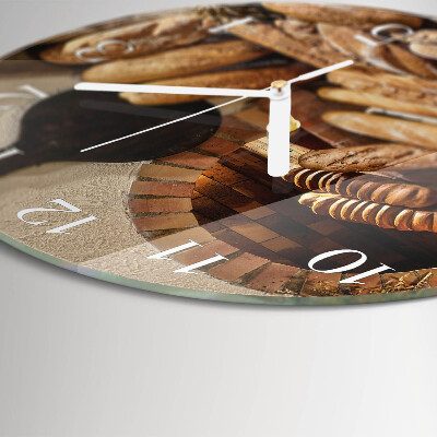 Glas wanduhr Brot