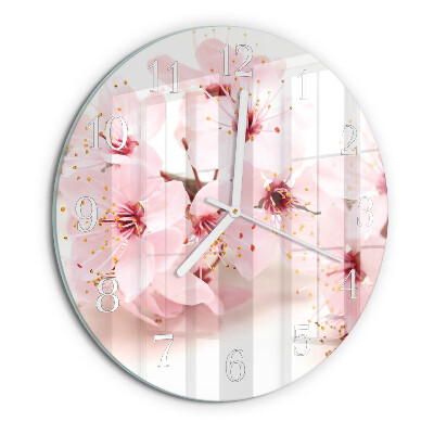 Glas wanduhr Blumen