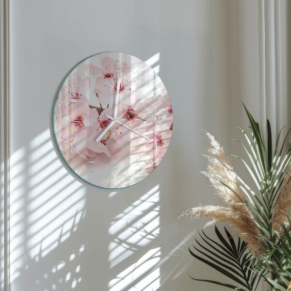Glas wanduhr Blumen