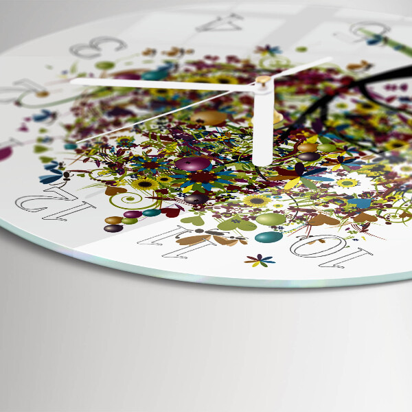 Glas wanduhr Bunter Baum