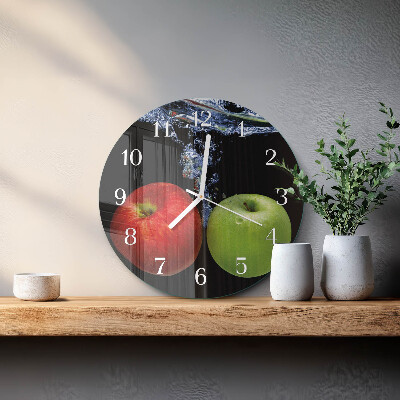 Glas wanduhr Äpfel