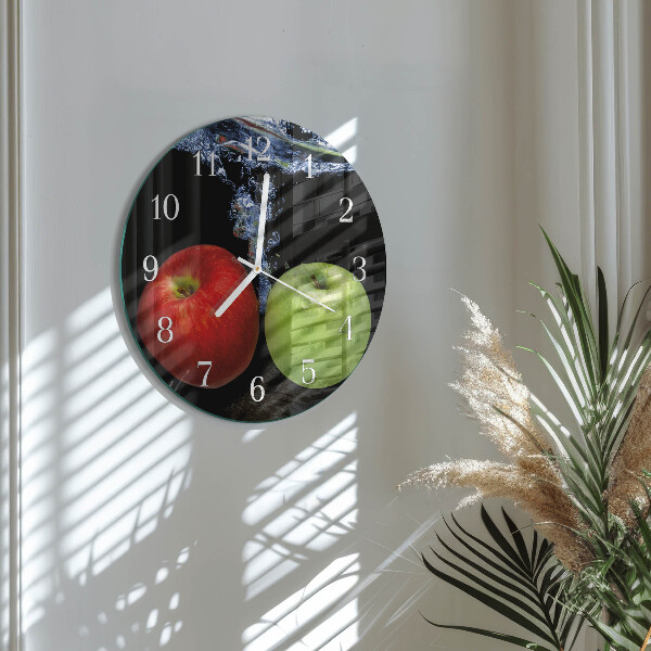 Glas wanduhr Äpfel
