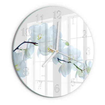 Glas wanduhr Orchidee