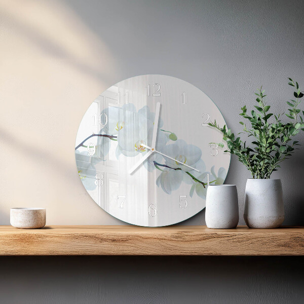 Glas wanduhr Orchidee