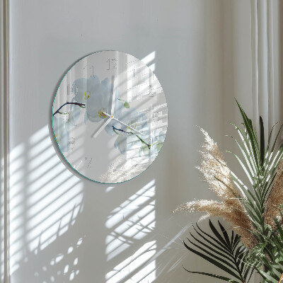 Glas wanduhr Orchidee