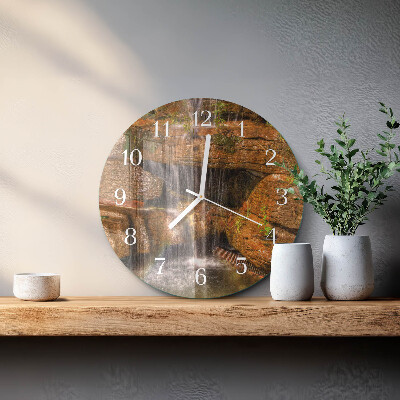Glas wanduhr Wasserfall