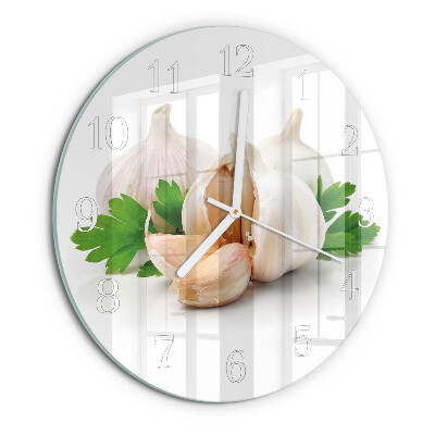 Glas wanduhr Knoblauch